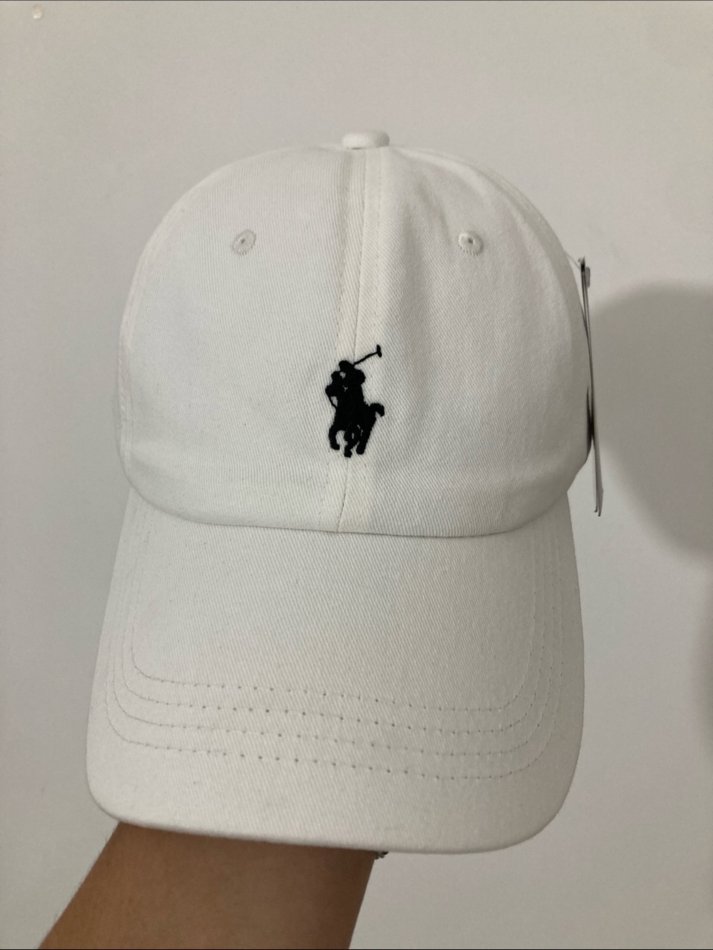 Polo by Ralph Lauren White Baseball Cap with Black Polo Player Logo